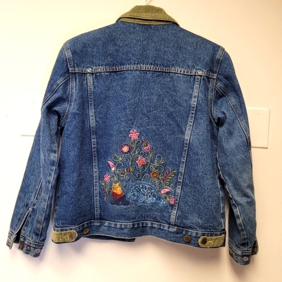 Disney Store Vintage Winnie The Pooh Denim Corduroy Collar Jacket Size S - Picture 9 of 16